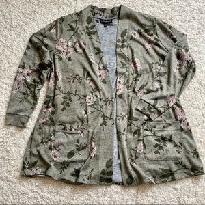 Lane Bryant Cardigan. Size 18/20. Green and pink floral.
